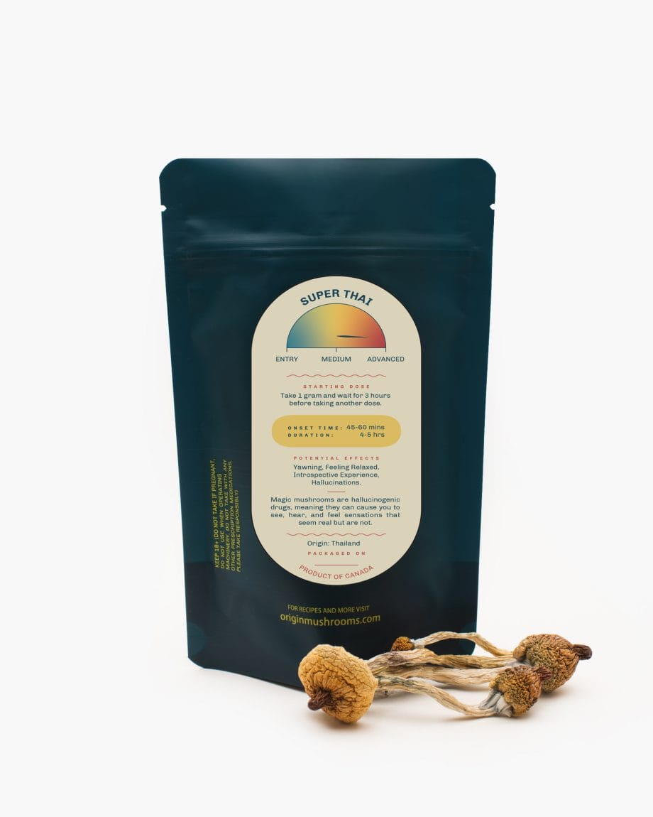Super Thai psilocybin is available in 3.5 to 28grams, take 1 gram and settle down for a great ride.